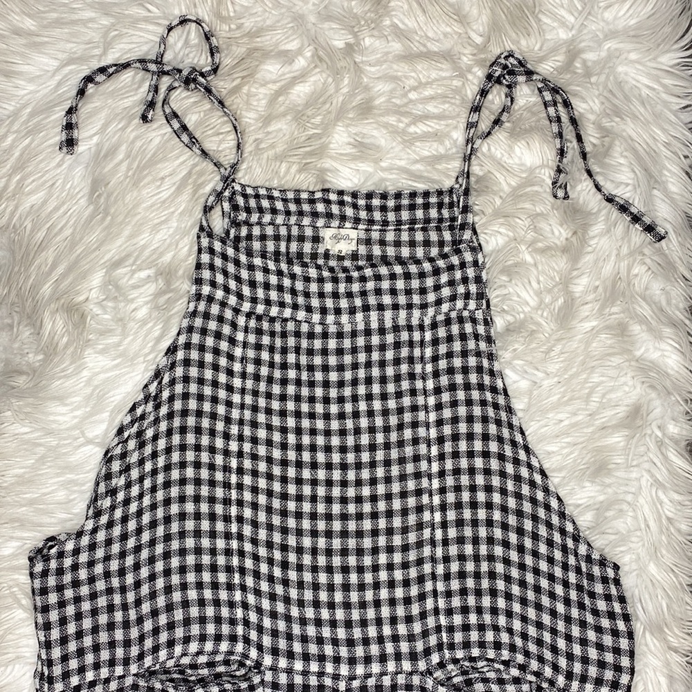 Meg by Design linen gingham dungarees overalls - Picture 7 of 10